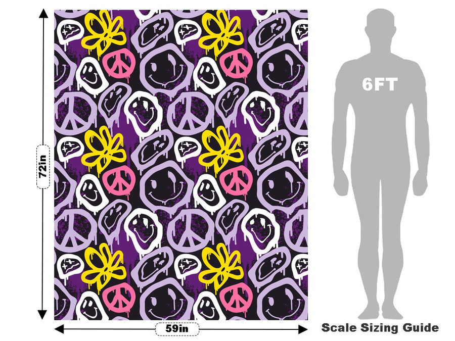 Purple Peace Graffiti Vehicle Wrap Scale~Rwraps Series 914 Purple Peace Graffiti Measurements~2