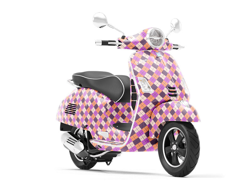 Purple Penchant Argyle Vespa Scooter Wrap Film