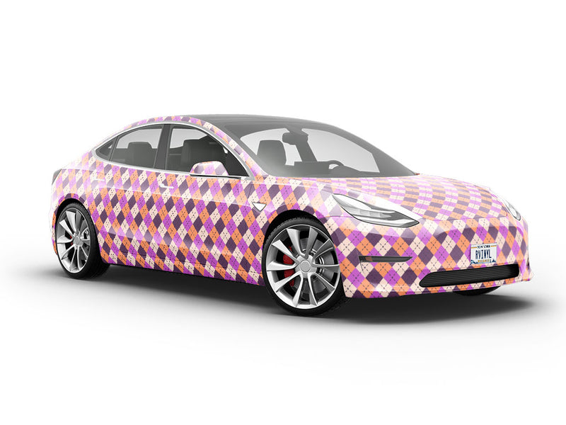Purple Penchant Argyle Vehicle Vinyl Wrap