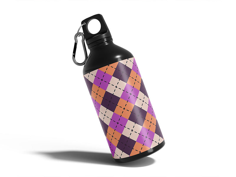 purple penchant argyle Water Bottle DIY Stickers