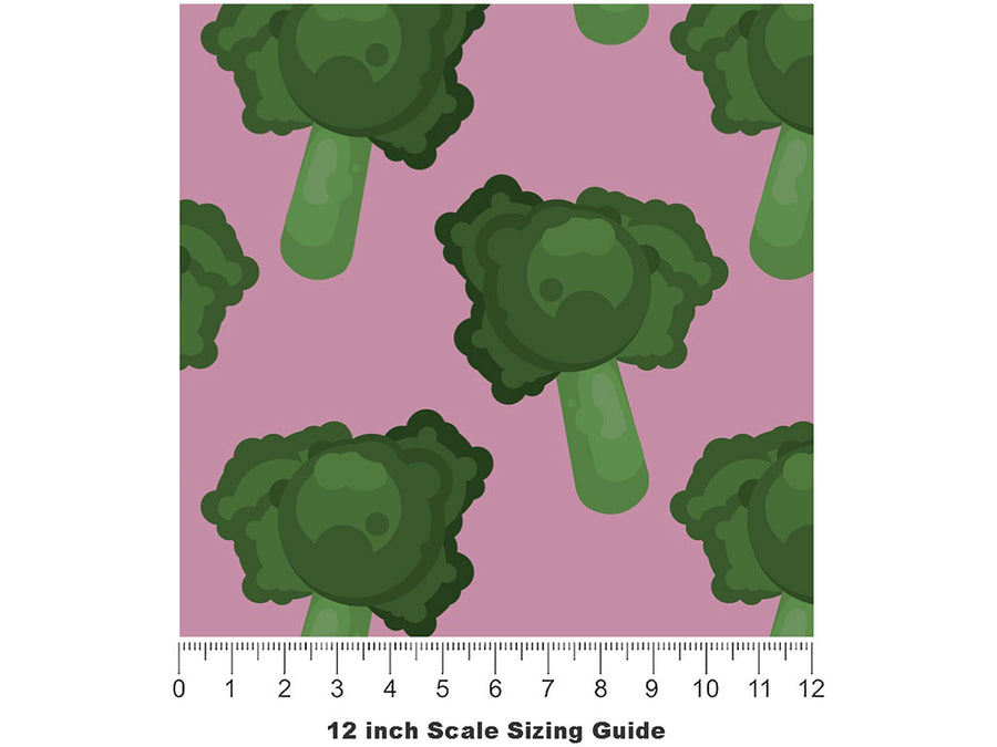 Purple Sprouting Vegetable Vinyl Film Pattern Size 12 inch Scale~Rwraps Purple Sprouting Vegetable Sizing Chart~2