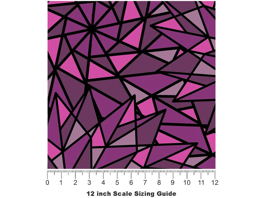 Purple Star Stained Glass Vinyl Film Pattern Size 12 inch Scale~Rwraps Purple Star Stained Glass Sizing Chart~2