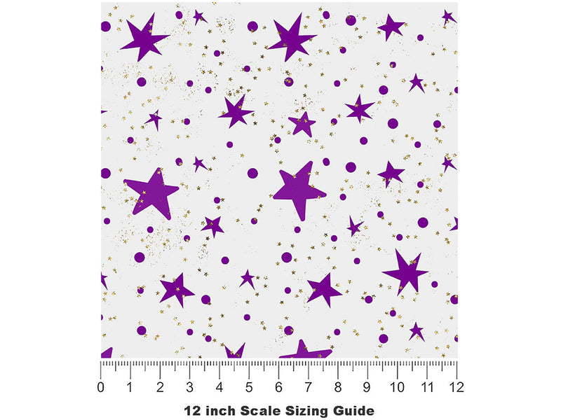 Purple Starlight Astrology Vinyl Film Pattern Size 12 inch Scale~Rwraps Purple Starlight Astrology Sizing Chart~2