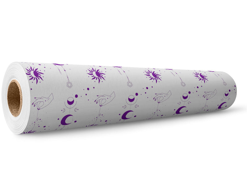 Purple Suns Astrology Wrap Film Wholesale Roll~Rwraps Series 914 Digitally Printed Vinyl Roll~5