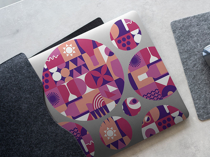 purple wine mosaic DIY Laptop Stickers