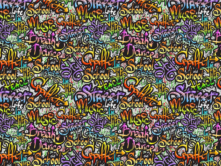 Quick Throwies Graffiti Vinyl Wrap Pattern~Rwraps Series 914 Digitally Printed Vinyl Wrap~0