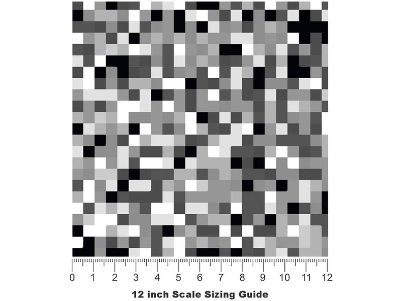 Radio Fuzz Pixel Vinyl Film Pattern Size 12 inch Scale~Rwraps Radio Fuzz Pixel Sizing Chart~2