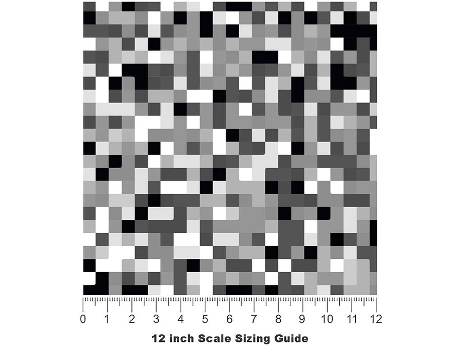 Radio Fuzz Pixel Vinyl Film Pattern Size 12 inch Scale~Rwraps Radio Fuzz Pixel Sizing Chart~2