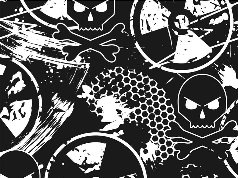 Radioactive Monochrome Graffiti Vinyl Wrap Pattern~Rwraps Series 914 Digitally Printed Vinyl Wrap~0