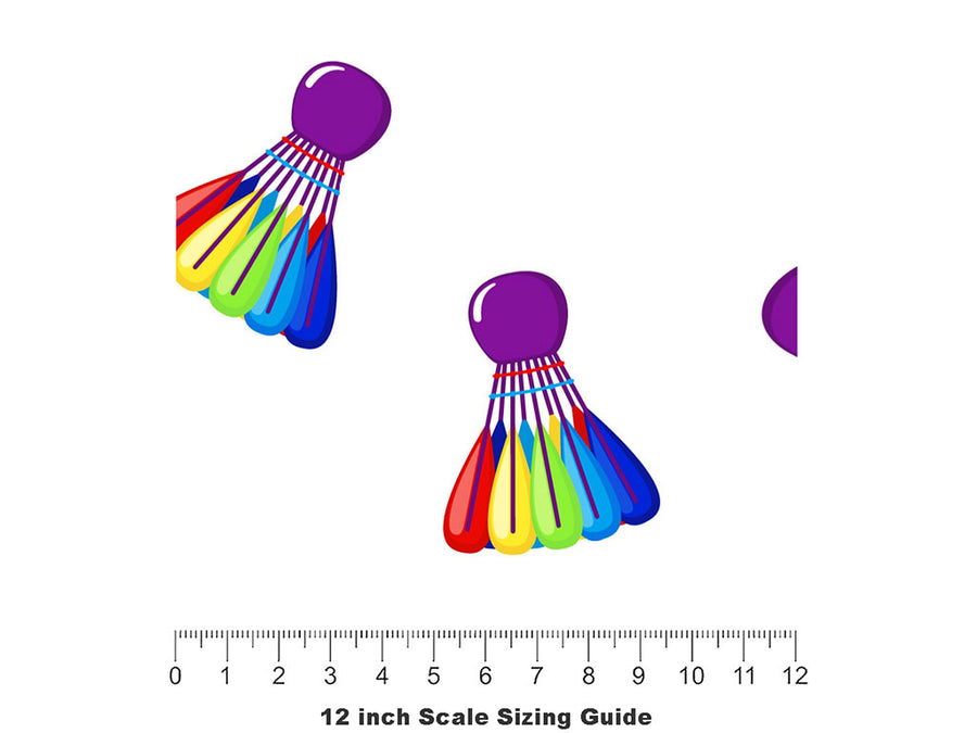 Rainbow Birdies Sport Vinyl Film Pattern Size 12 inch Scale~Rwraps Rainbow Birdies Sport Sizing Chart~2
