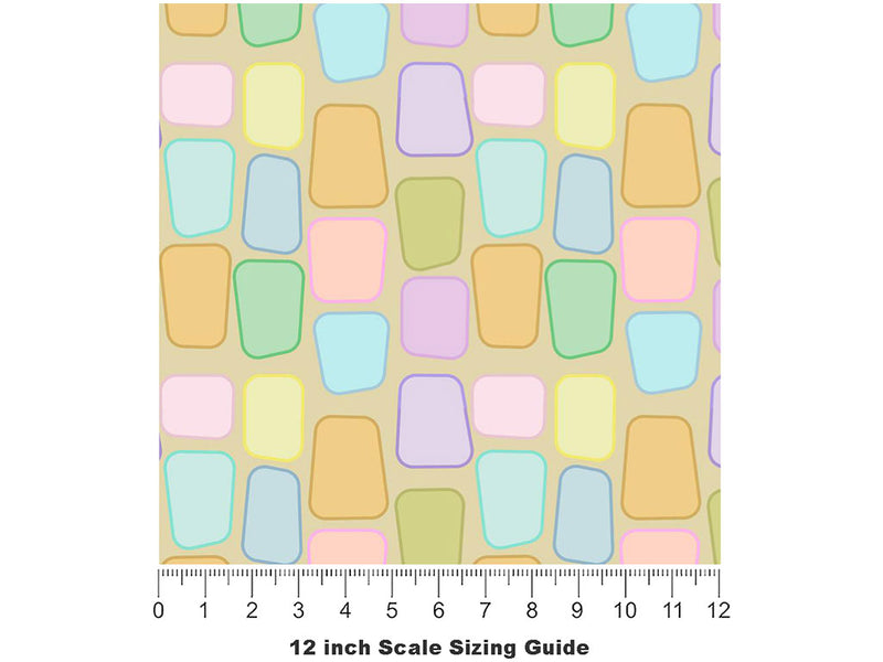 Rainbow Blocks Tile Vinyl Film Pattern Size 12 inch Scale~Rwraps Rainbow Blocks Tile Sizing Chart~3