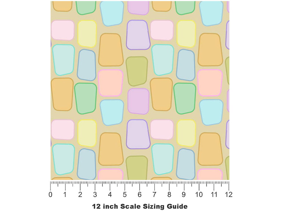 Rainbow Blocks Tile Vinyl Film Pattern Size 12 inch Scale~Rwraps Rainbow Blocks Tile Sizing Chart~3