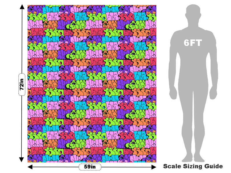 Rainbow Bubbled Graffiti Vehicle Wrap Scale~Rwraps Series 914 Rainbow Bubbled Graffiti Measurements~2