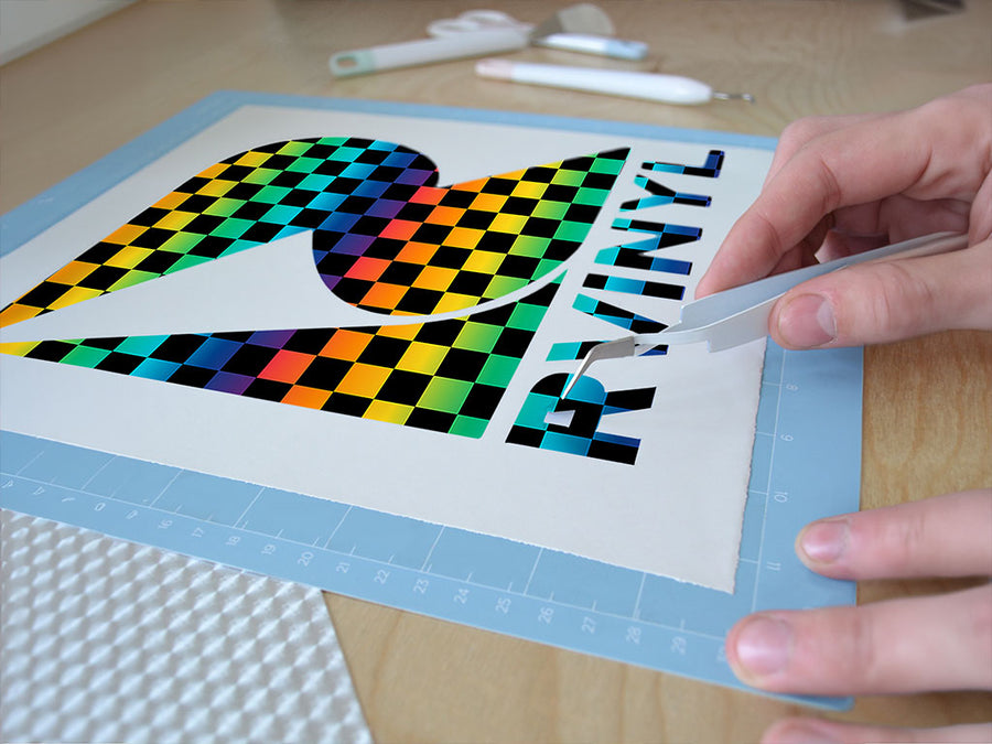 rainbow checkered Easy Weed Craft Vinyl
