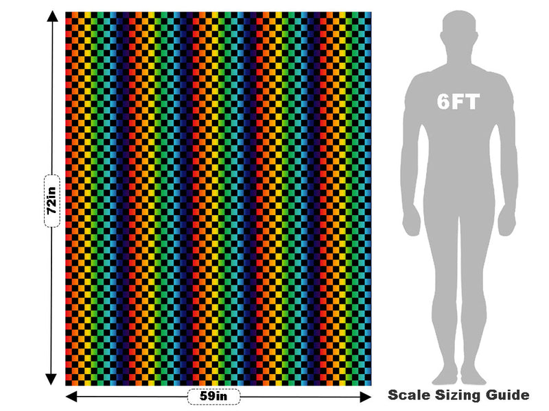 Rainbow Checkered Vehicle Wrap Scale~Rwraps Series 914 Rainbow Checkered Measurements~2