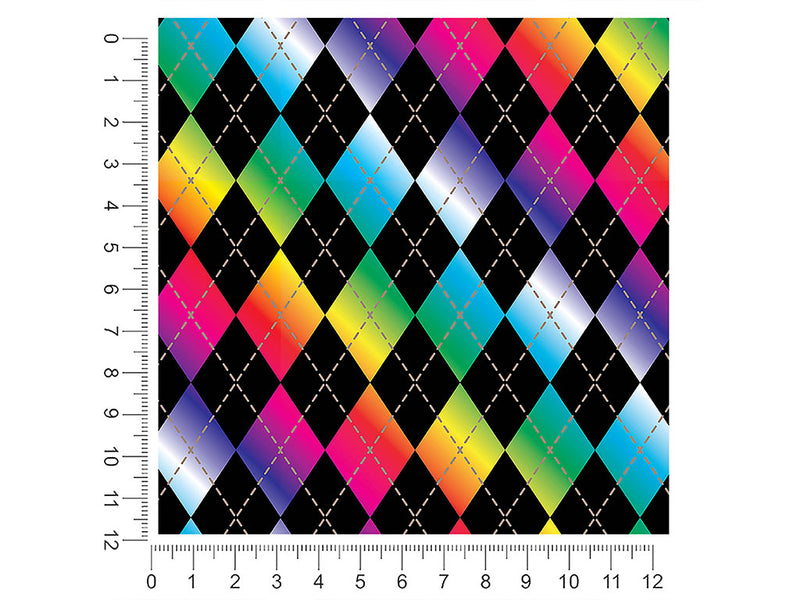 rainbow gradient argyle 1ft x 1ft Craft Sheets