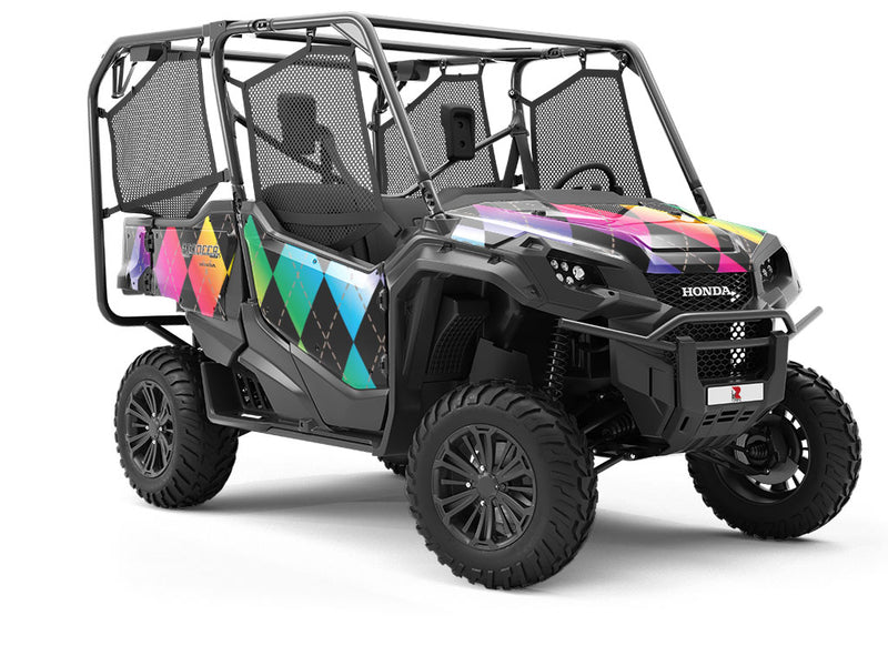 Rainbow Gradient Argyle Utility Vehicle Vinyl Wrap