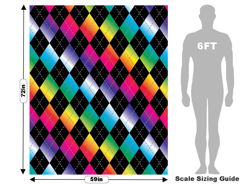 Rainbow Gradient Argyle Vehicle Wrap Scale~Rwraps Series 914 Rainbow Gradient Argyle Measurements~1