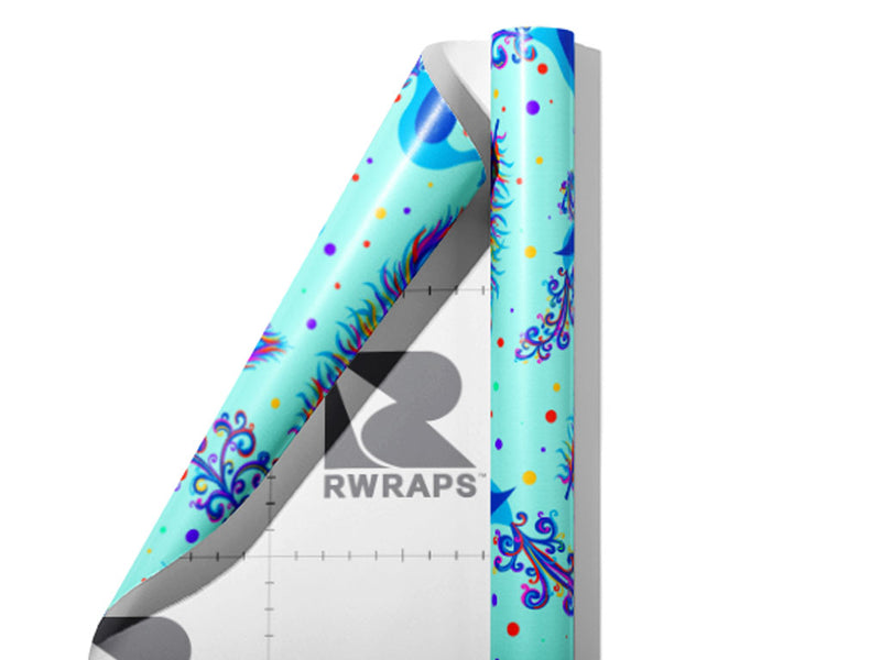 Rainbow Kings Birds Wrap Film Sheets~Rwraps Series 914 Rainbow Kings Birds Scrolled Sheet~3