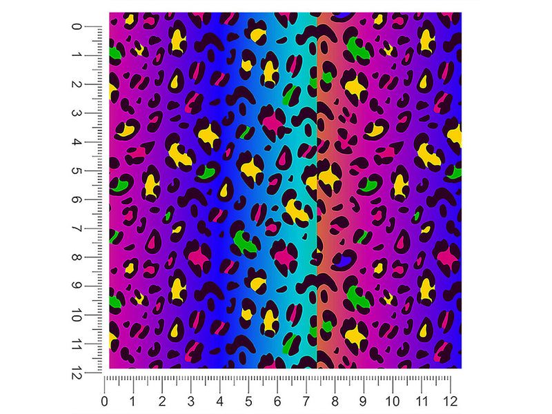rainbow leopard animal print 1ft x 1ft Craft Sheets