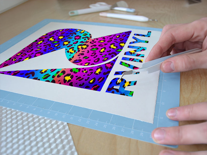 rainbow leopard animal print Easy Weed Craft Vinyl