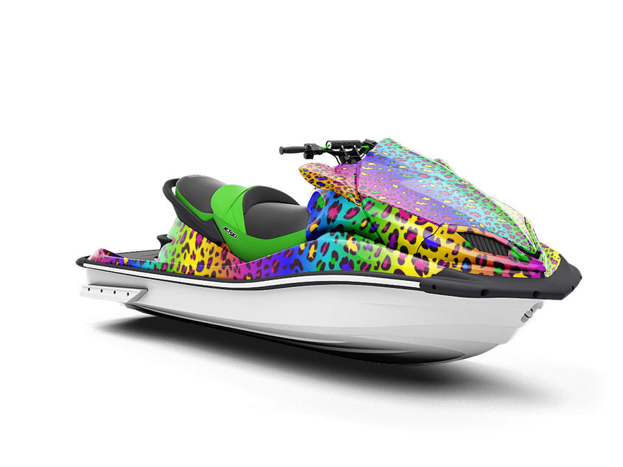 Rainbow Leopard Jet Ski Vinyl Customized Wrap
