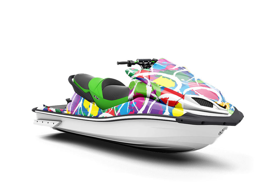 Rainbow Peace Graffiti Jet Ski Vinyl Customized Wrap