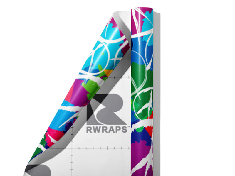 Rainbow Peace Graffiti Wrap Film Sheets~Rwraps Series 914 Rainbow Peace Graffiti Scrolled Sheet~4
