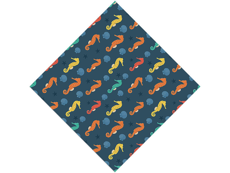 Rainbow Seahorses Marine Life Vinyl Wrap Pattern