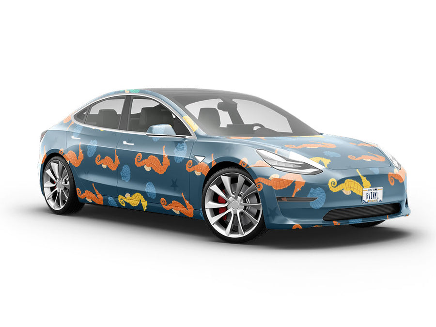 Rainbow Seahorses Marine Life Vehicle Vinyl Wrap