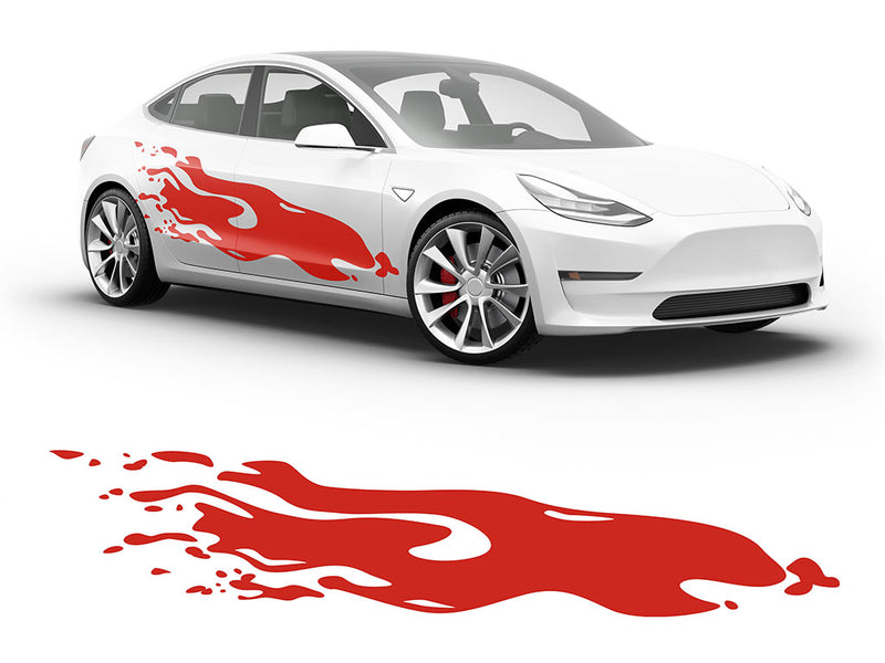 3M Light Red Rally Splash Body Graphic~Full Side Auto Decal Kit~0