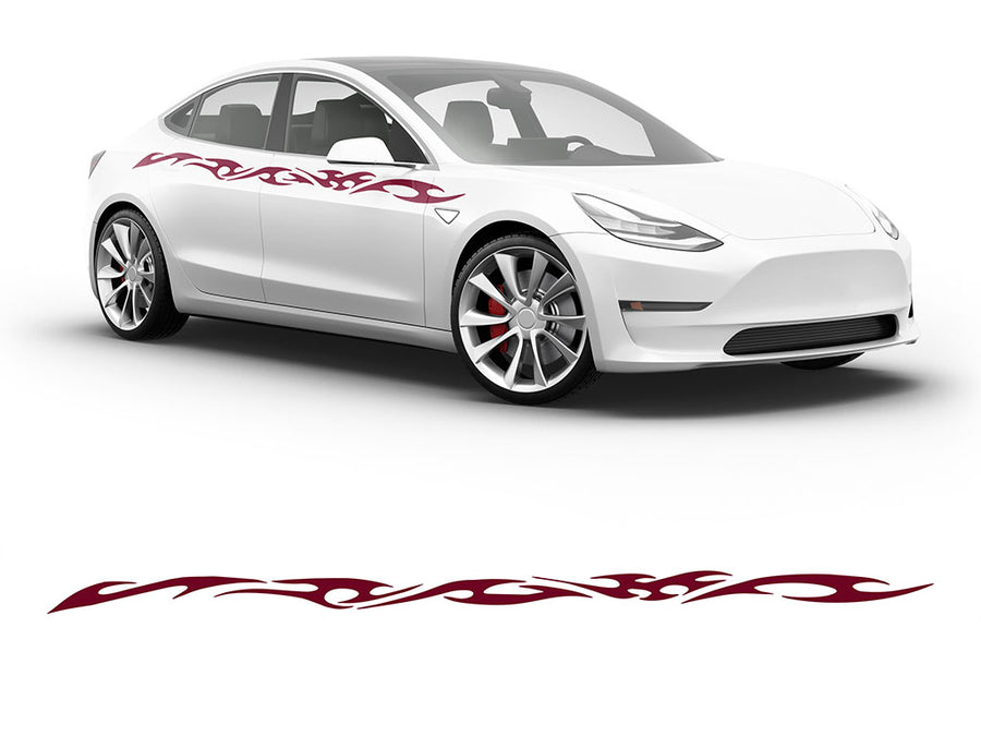 3M Burgundy Rally Tribal Band Body Graphic~Full Side Auto Decal Kit~0