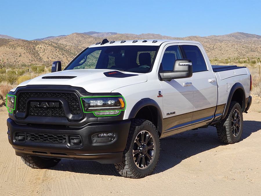 ram 2500 2019-2024 Headlight Protection Installation Location