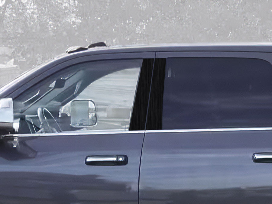 ram 3500 2019-2021 (crew cab / quad cab) Brushed Aluminum Black Pillar Cover Diagram