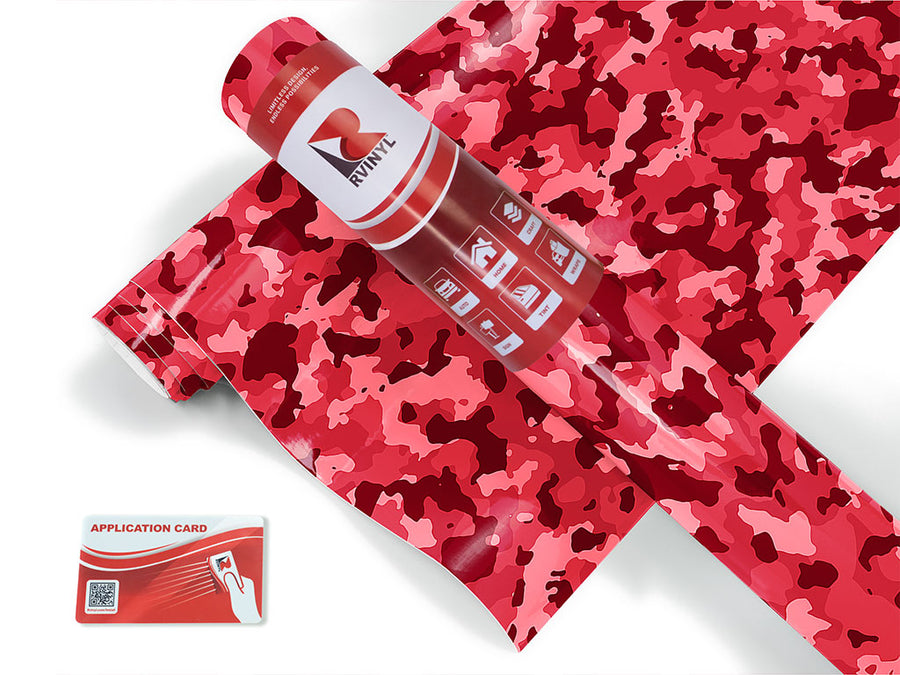 raspberry napalm camouflage Craft Vinyl Roll