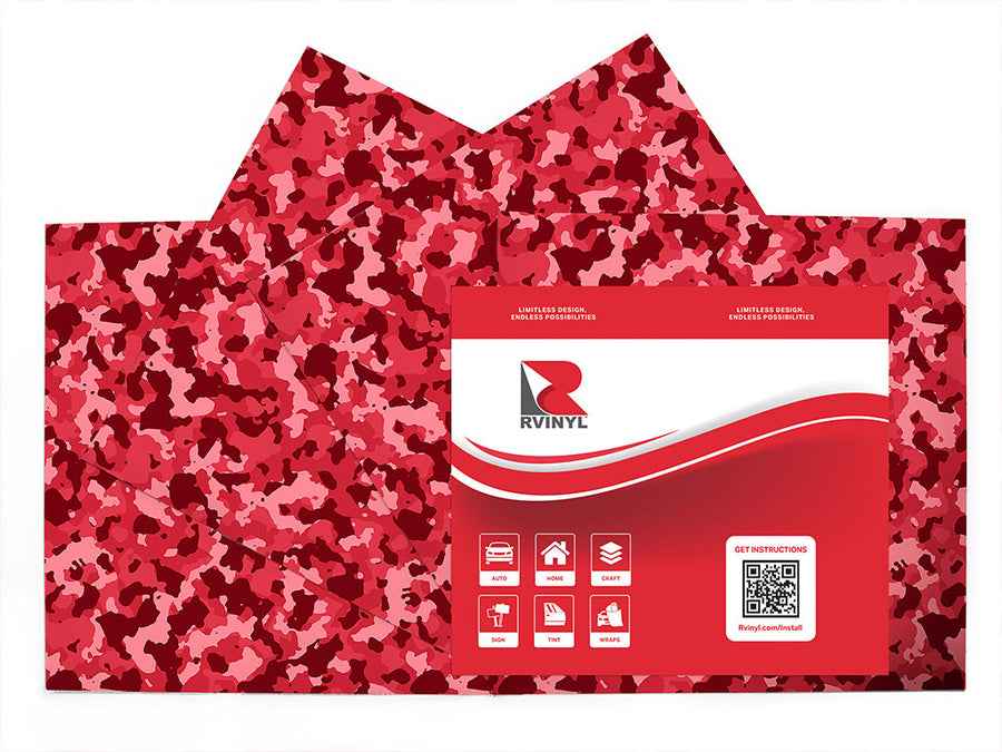 raspberry napalm camouflage Craft Vinyl Sheet Pack