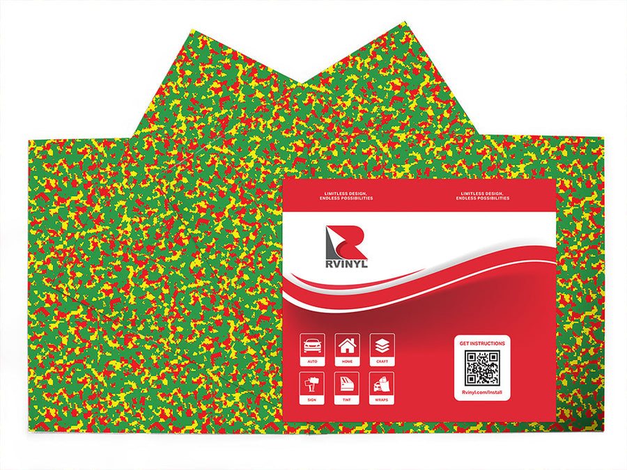 rasta camo pixel Craft Vinyl Sheet Pack