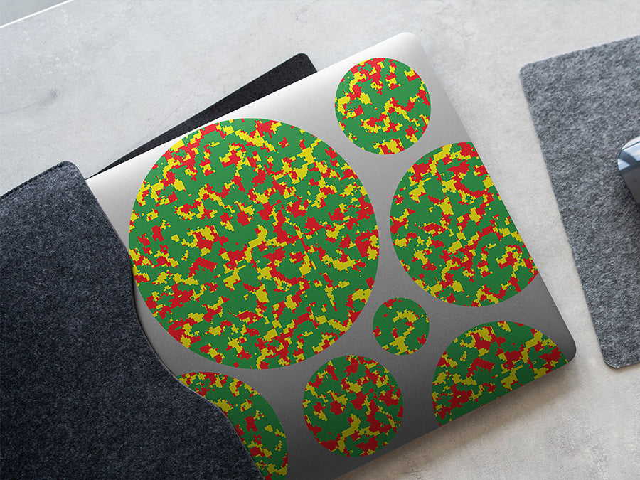 rasta camo pixel DIY Laptop Stickers