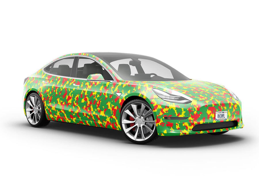 Rasta Camo Pixel Vehicle Vinyl Wrap