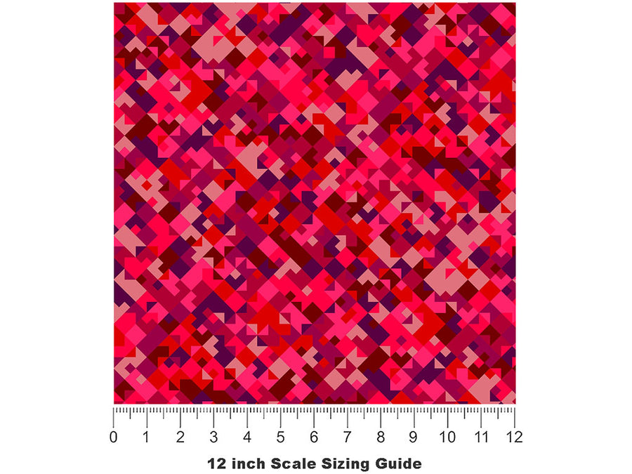 Razzle Dazzle Mosaic Vinyl Film Pattern Size 12 inch Scale~Rwraps Razzle Dazzle Mosaic Sizing Chart~2