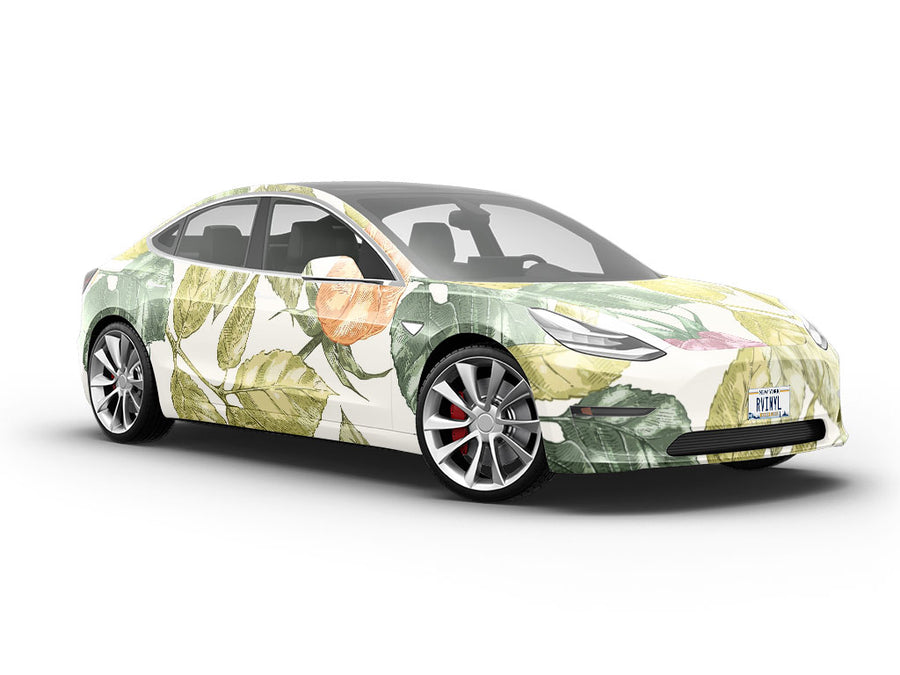 Realistic Garden Floral Vehicle Vinyl Wrap