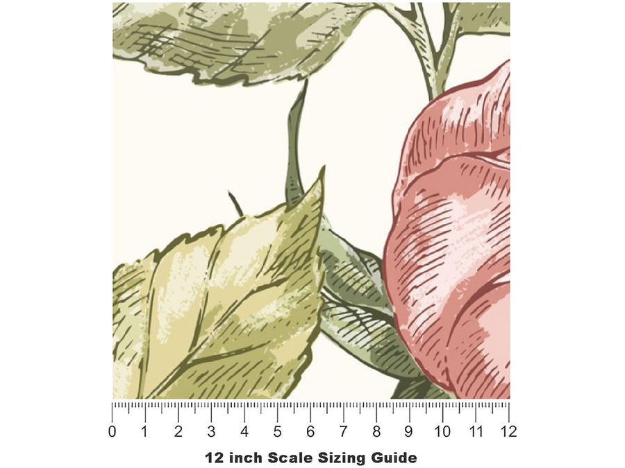 Realistic Garden Floral Vinyl Film Pattern Size 12 inch Scale~Rwraps Realistic Garden Floral Sizing Chart~2