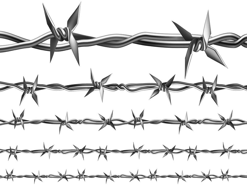 Realistic Ross Barbed Wire Vinyl Wrap Pattern~Rwraps Series 914 Digitally Printed Vinyl Wrap~0