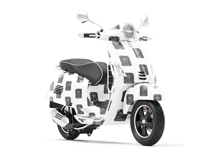 Realistic Typewriter Hobby Vespa Scooter Wrap Film