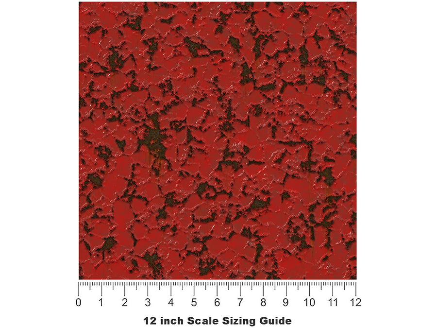 Red Alloy Rust Vinyl Film Pattern Size 12 inch Scale~Rwraps Red Alloy Rust Sizing Chart~3