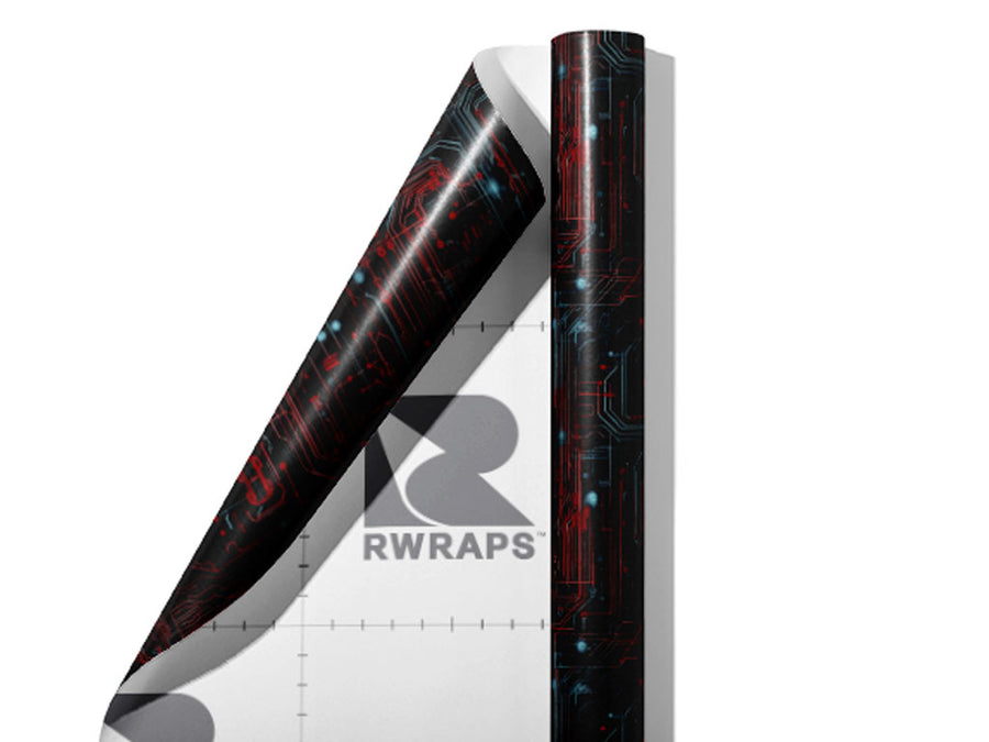 Red Blue Technology Wrap Film Sheets~Rwraps Series 914 Red Blue Technology Scrolled Sheet~4