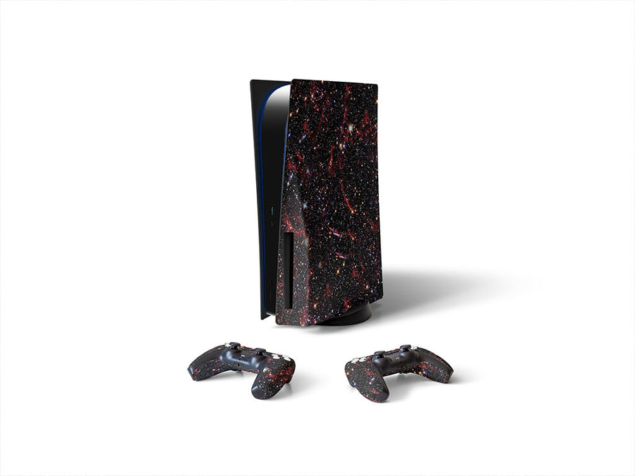 red burst science fiction Sony PS5 DIY Skin