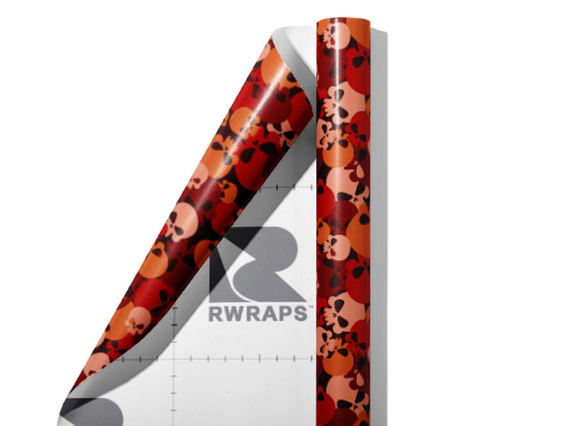 Red Calvaria Halloween Wrap Film Sheets~Rwraps Series 914 Red Calvaria Halloween Scrolled Sheet~3