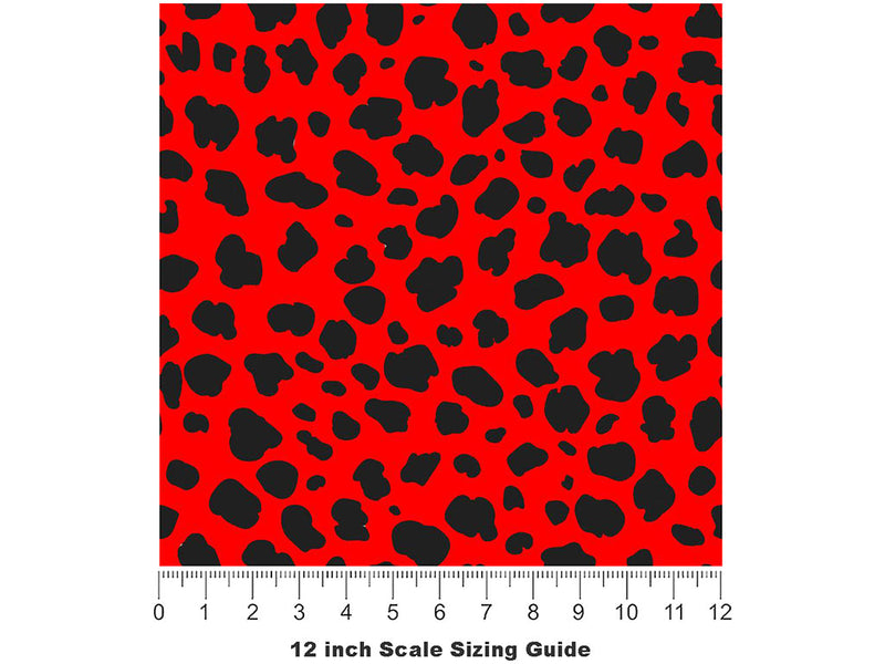 Red Cheetah Vinyl Film Pattern Size 12 inch Scale~Rwraps Red Cheetah Sizing Chart~3