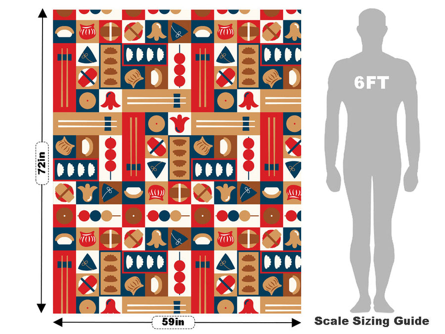 Red Chopsticks Food Vehicle Wrap Scale~Rwraps Series 914 Red Chopsticks Food Measurements~1